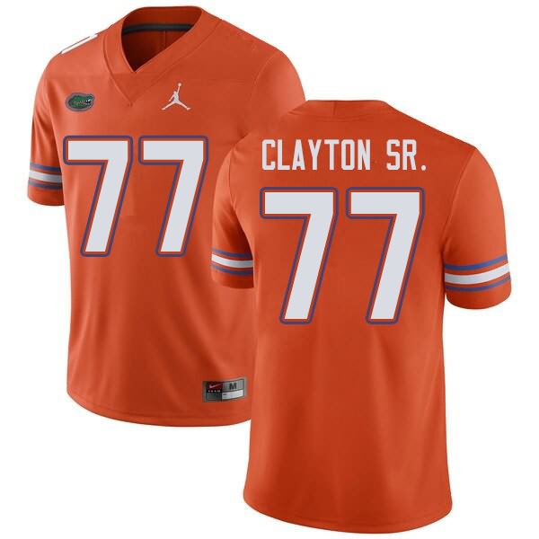 Men's NCAA Florida Gators Antonneous Clayton Sr. #77 Stitched Authentic Jordan Brand Orange College Football Jersey GSD1765EJ